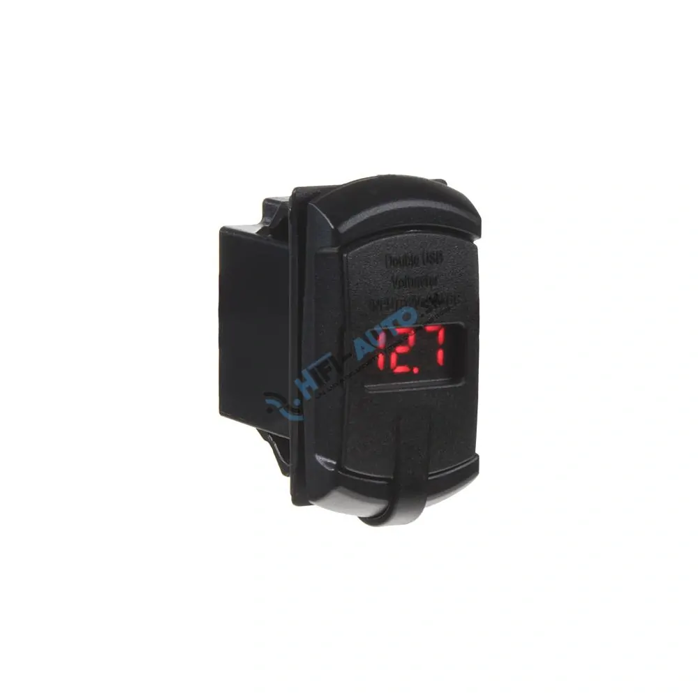 2x USB zásuvka s voltmetrom "Rocker"