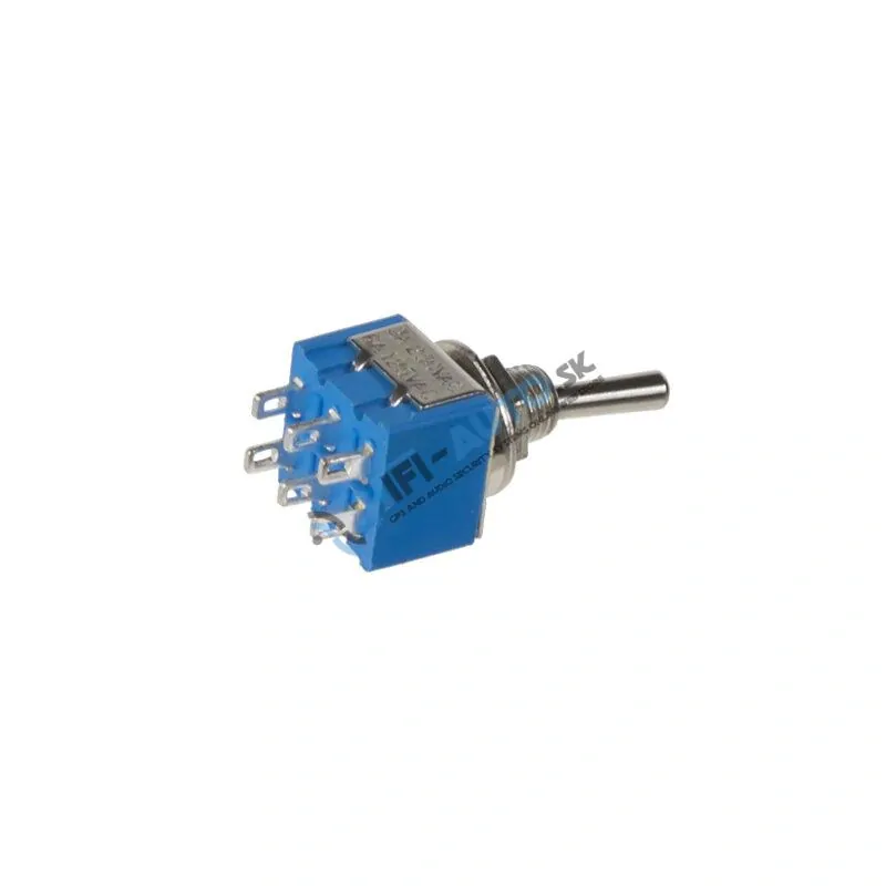 Dvojcestný páčkový prepínač 2x6A/12V, 2x3A/220V