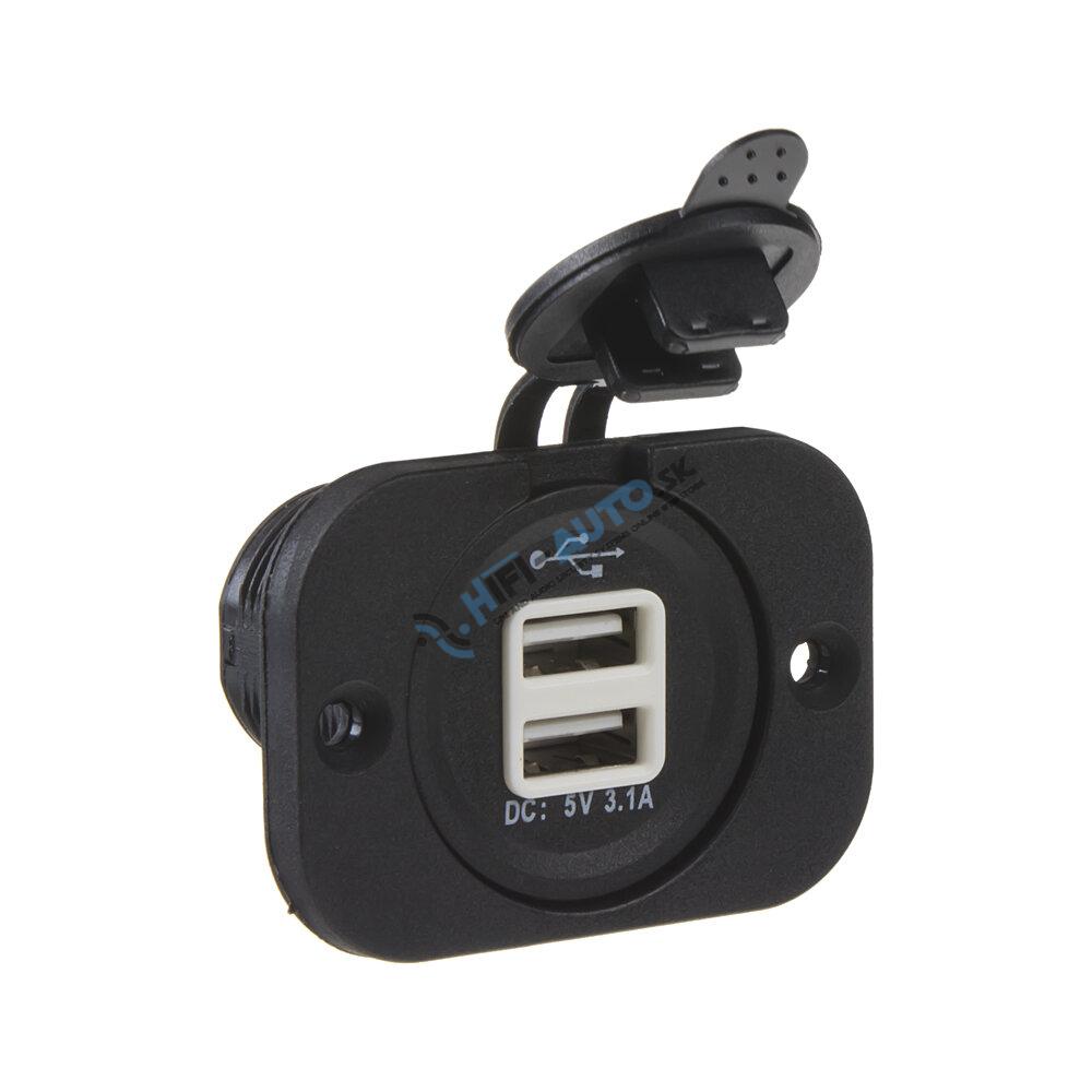 2x USB nabíjačka (zásuvka) vodeodolná do panelu