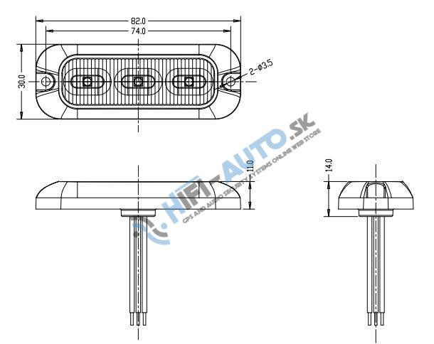 PREDATOR 3x4W LED, 12-24V, oranžový, ECE R65