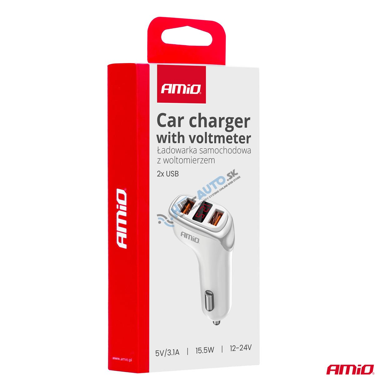 Autonabíjačka 2x USB-A + voltmeter 3,1A